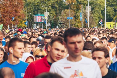15 Eylül 2018 Minsk Belarus Yarı Maraton Minsk 2019