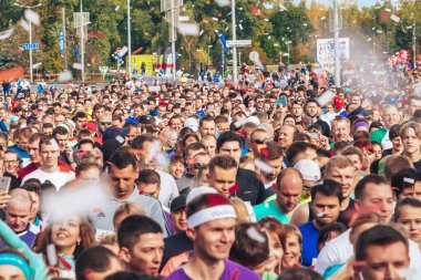 15 Eylül 2018 Minsk Belarus Yarı Maraton Minsk 2019