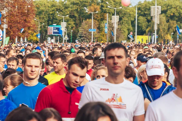 September 15, 2018 Minsk Belarus Half Marathon Minsk 2019 Running in the city — Stock Photo, Image