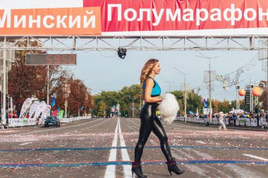 15 Eylül 2018 Minsk Belarus Yarı Maraton Minsk 2019