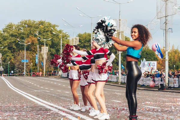 September 15, 2018 Minsk Belarus Half Marathon Minsk 2019 Running in the city — Stock Photo, Image