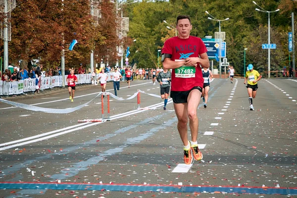 15. September 2018 Minsk Weißrussland Halbmarathon Minsk 2019 Laufen in der Stadt — Stockfoto