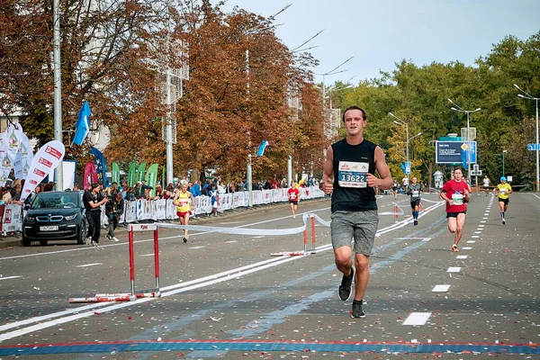 Setembro 15, 2018 Minsk Belarus Meia Maratona Minsk 2019 Correndo na cidade — Fotografia de Stock