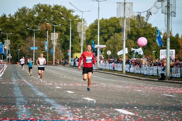 Setembro 15, 2018 Minsk Belarus Meia Maratona Minsk 2019 Correndo na cidade — Fotografia de Stock