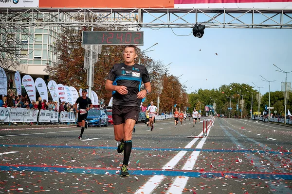 Setembro 15, 2018 Minsk Belarus Meia Maratona Minsk 2019 Correndo na cidade — Fotografia de Stock