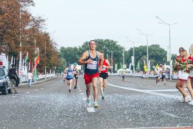 9 Eylül 2018 Minsk Belarus Yarı Maraton Minsk 2018