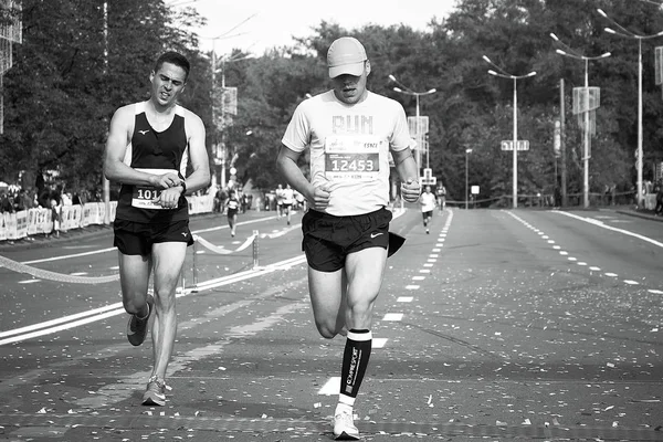 September 15, 2018 Minsk Belarus Half Marathon Minsk 2019 Running in the city — Stock Photo, Image