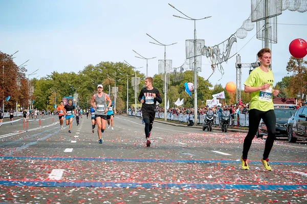 Setembro 15, 2018 Minsk Belarus Meia Maratona Minsk 2019 Correndo na cidade — Fotografia de Stock