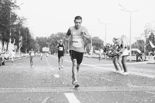 Septiembre 9, 2018 Minsk Bielorrusia Media Maratón Minsk 2018 Correr en la ciudad — Foto de Stock