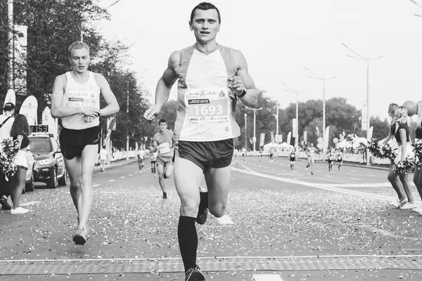 Wrzesień 9, 2018 Mińsk Białoruś Półmaraton Mińsk 2018 Bieg w mieście — Zdjęcie stockowe