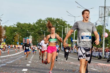 15 Eylül 2018 Minsk Belarus Yarı Maraton Minsk 2019