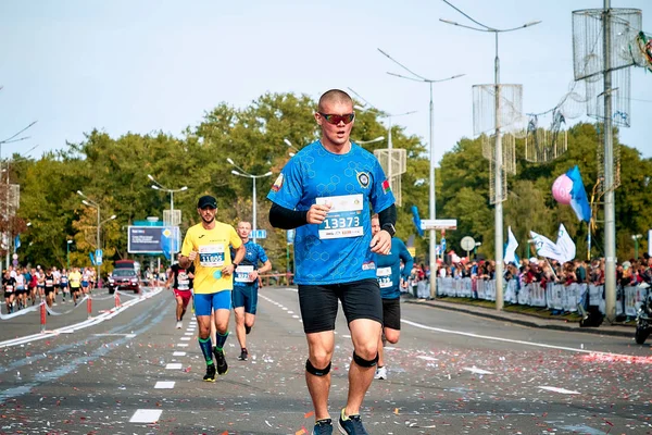 15 Eylül 2018 Minsk Belarus Yarı Maraton Minsk 2019 — Stok fotoğraf