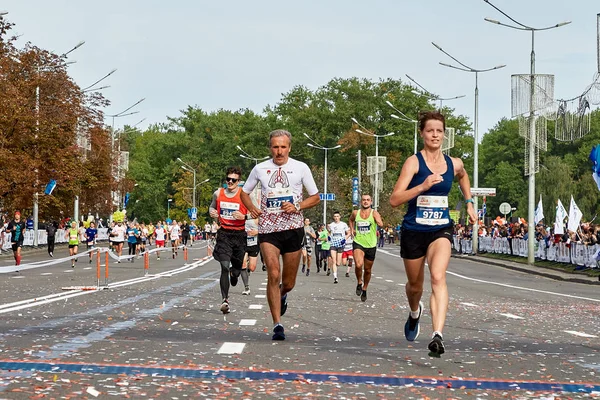 15. September 2018 Minsk Weißrussland Halbmarathon Minsk 2019 Laufen in der Stadt — Stockfoto