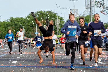 15 Eylül 2019 Minsk Belarus Yarı Maraton Minsk 2019