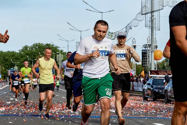 2019 년 9 월 15 일에 확인 함 . Minsk Belarus Half marathon Minsk 2019 Running in the city — 스톡 사진