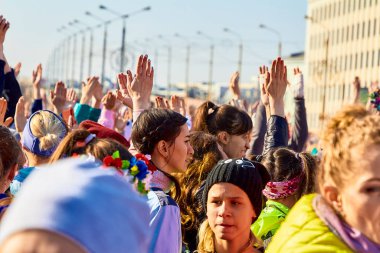 8 Mart 2019, Minsk Belarus Yarışı Kadınlar Günü onuruna 8 Mart