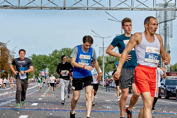 15. September 2019 Minsk Weißrussland Halbmarathon Minsk 2019 Laufen in der Stadt — Stockfoto