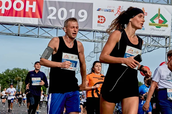 September 15, 2019 Minsk Belarus Half Marathon Minsk 2019 Running in the city — Stock Photo, Image