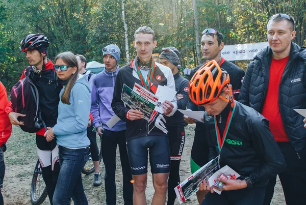 14 de outubro de 2018, Minsk, Belarus.2018 Copa do país da Cruz Olímpica XCO em Medvezhino — Fotografia de Stock