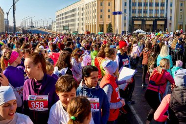 8 Mart 2019, Minsk Belarus Yarışı Kadınlar Günü onuruna 8 Mart