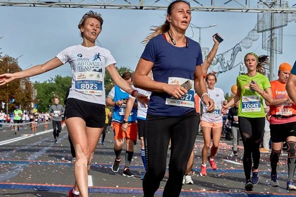 Setembro 15, 2019 Minsk Belarus Meia Maratona Minsk 2019 Correndo na cidade — Fotografia de Stock