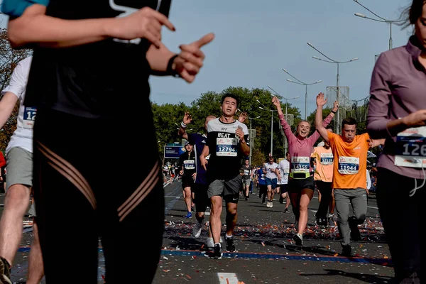 Setembro 15, 2019 Minsk Belarus Meia Maratona Minsk 2019 Correndo na cidade — Fotografia de Stock