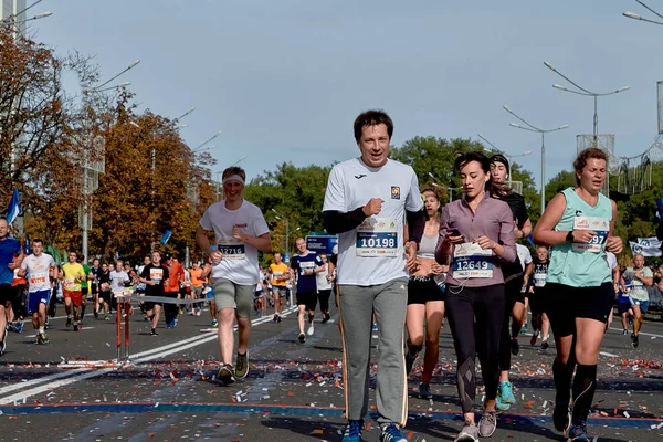 Setembro 15, 2018 Minsk Belarus Meia Maratona Minsk 2019 Correndo na cidade — Fotografia de Stock