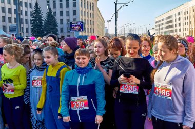 8 Mart 2019, Minsk Belarus Yarışı Kadınlar Günü onuruna 8 Mart