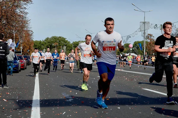 15. září 2019 Minsk Bělorusko Půl maratonu Minsk 2019 Běh ve městě — Stock fotografie