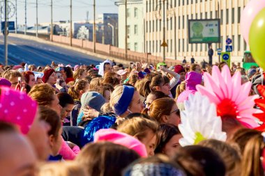 8 Mart 2019, Minsk Belarus Yarışı 8 Mart 'taki Kadınlar Günü tatili onuruna