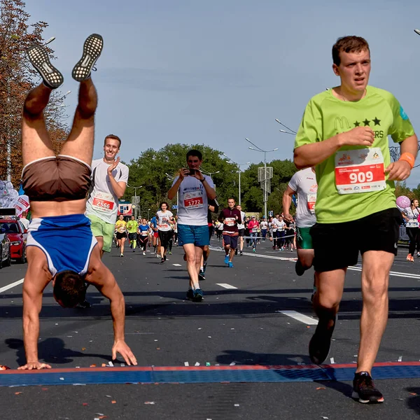 Minsk Belarus Half Marathon Minsk 2019 에서 뛰고 있다. — 스톡 사진