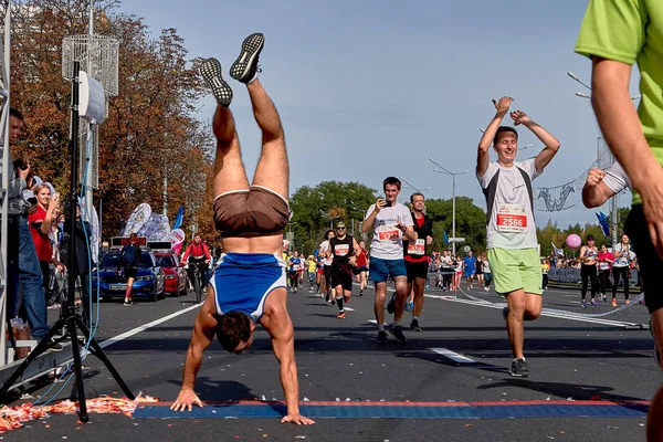 Minsk Belarus Meia Maratona Minsk 2019 Correndo na cidade — Fotografia de Stock