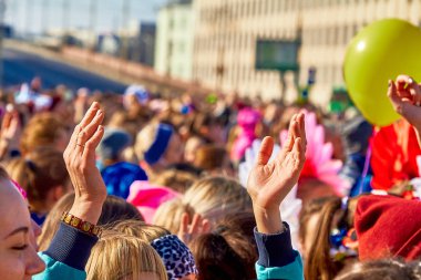 8 Mart 2019, Minsk Belarus Yarışı 8 Mart 'taki Kadınlar Günü tatili onuruna