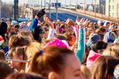 8 Mart 2019, Minsk Belarus Yarışı 8 Mart 'taki Kadınlar Günü tatili onuruna