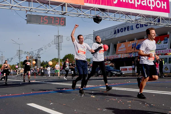 Septiembre 15, 2018 Minsk Bielorrusia Media Maratón Minsk 2019 Correr en la ciudad — Foto de Stock