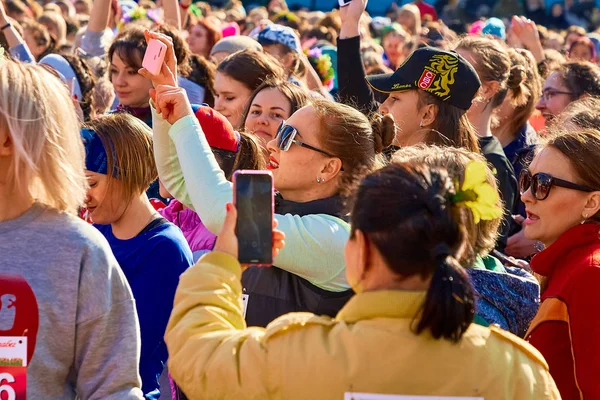 Minsk Hviterussløp til ære for Womens Day den 8. mars – stockfoto