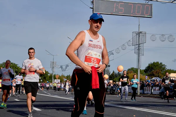 Half Marathon Minsk 2019 Futás a városban — Stock Fotó