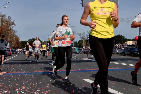 Half Marathon Minsk 2019 Running in the city — Stock Photo, Image