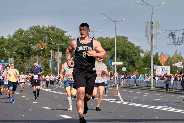 Minsk Belarus Yarı Maraton Minsk 2019 Şehirde Koşu — Stok fotoğraf