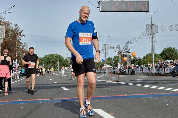 Minsk Belarus Meia Maratona Minsk 2019 Correndo na cidade — Fotografia de Stock