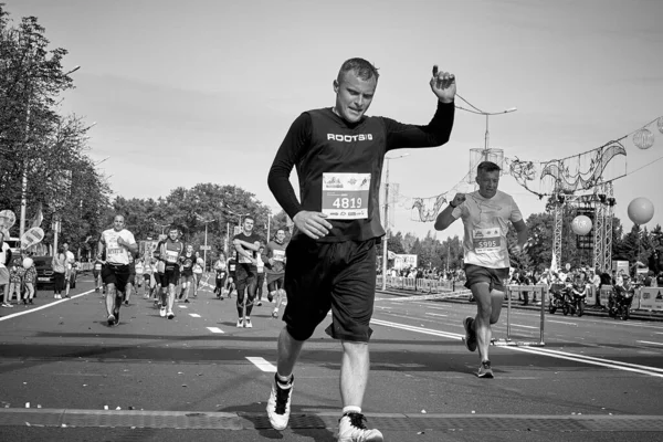 Minsk Belarus Meia Maratona Minsk 2019 Correndo na cidade — Fotografia de Stock