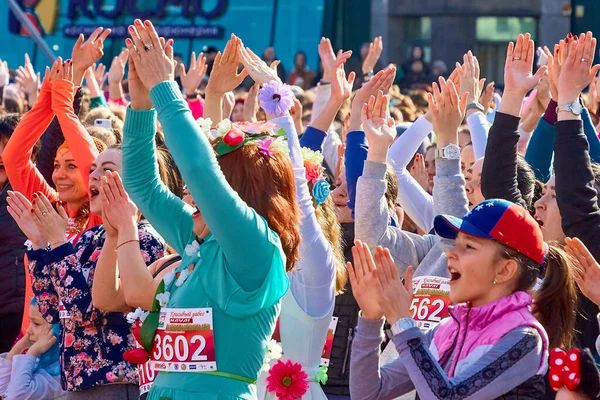 Mińsk Białoruś Wyścig dla uczczenia święta Dnia Kobiet 8 marca — Zdjęcie stockowe