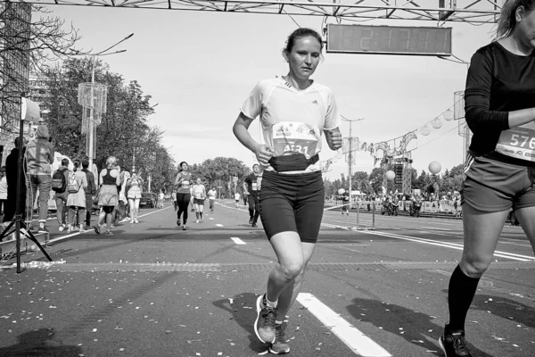 Minsk Bielorrusia Media Maratón Minsk 2019 Correr en la ciudad — Foto de Stock