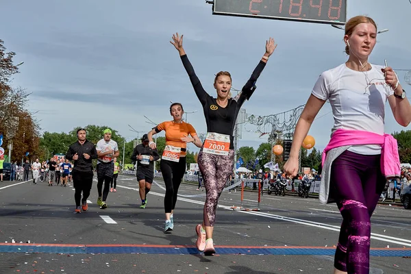 Meia Maratona Minsk 2019 Correndo na cidade — Fotografia de Stock