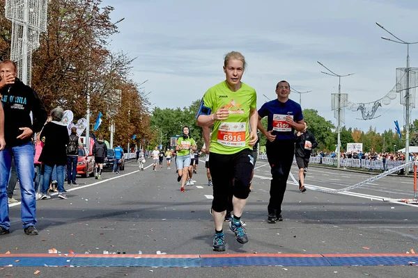 Septembre 2019 Minsk Biélorussie Une Course Marathon Dans Laquelle Une — Photo