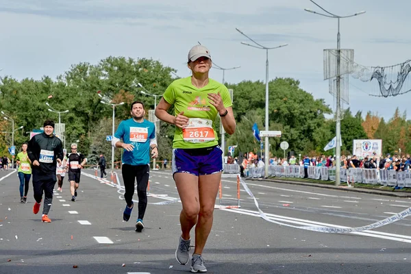 Septembre 2019 Minsk Biélorussie Une Course Marathon Dans Laquelle Une — Photo