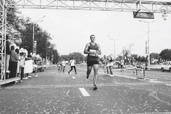 Setembro 2018 Minsk Belarus Meia Maratona Minsk 2018 Atleta Masculino — Fotografia de Stock