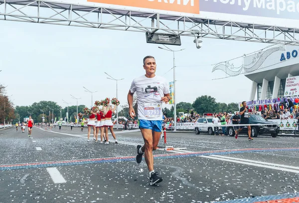 Eylül 2018 Minsk Belarus Yarı Maraton Minsk 2018 Olgun Atlet — Stok fotoğraf