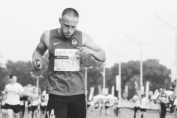 Szeptember 2018 Minsk Belarus Half Marathon Minsk 2018 Fekete Fehéren — Stock Fotó