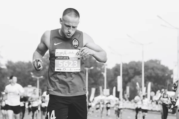 September 2018 Minsk Belarus Half Marathon Minsk 2018 Black White — Stock Photo, Image